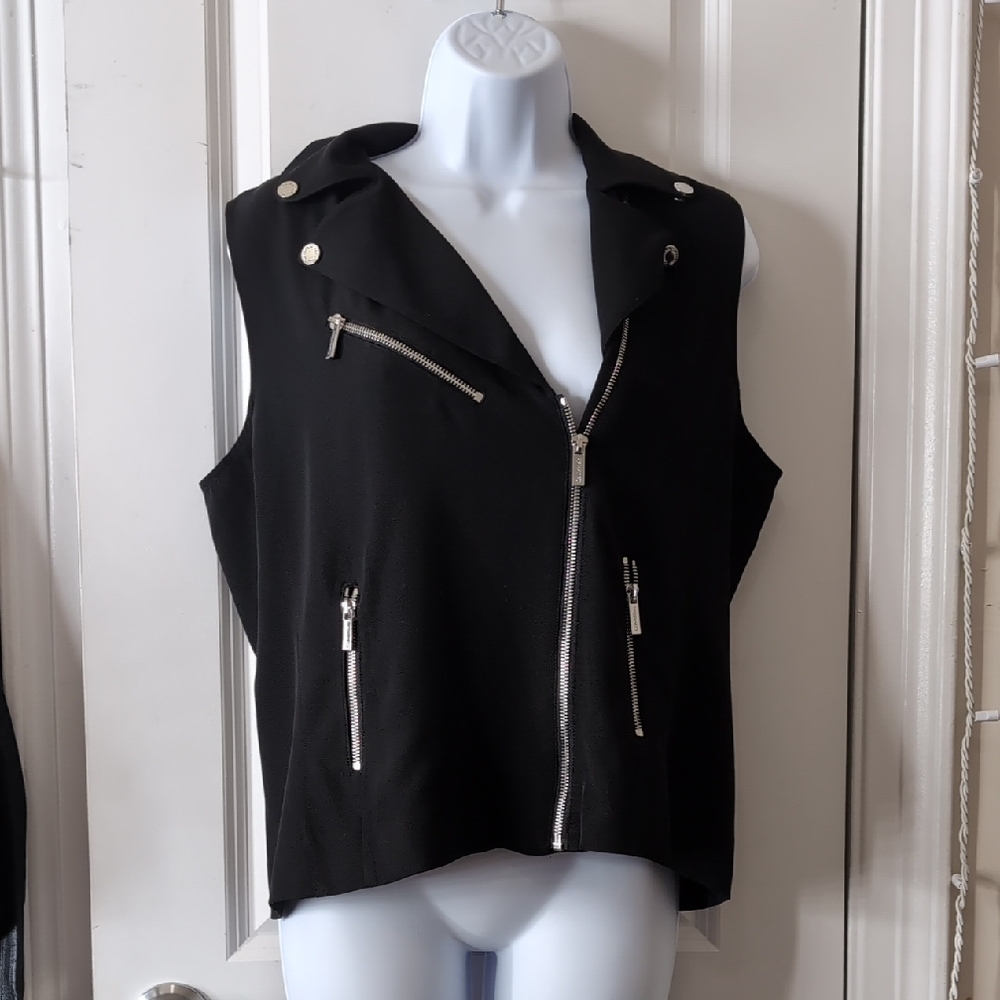 Calvin Klein Black Vest with Metallic Details